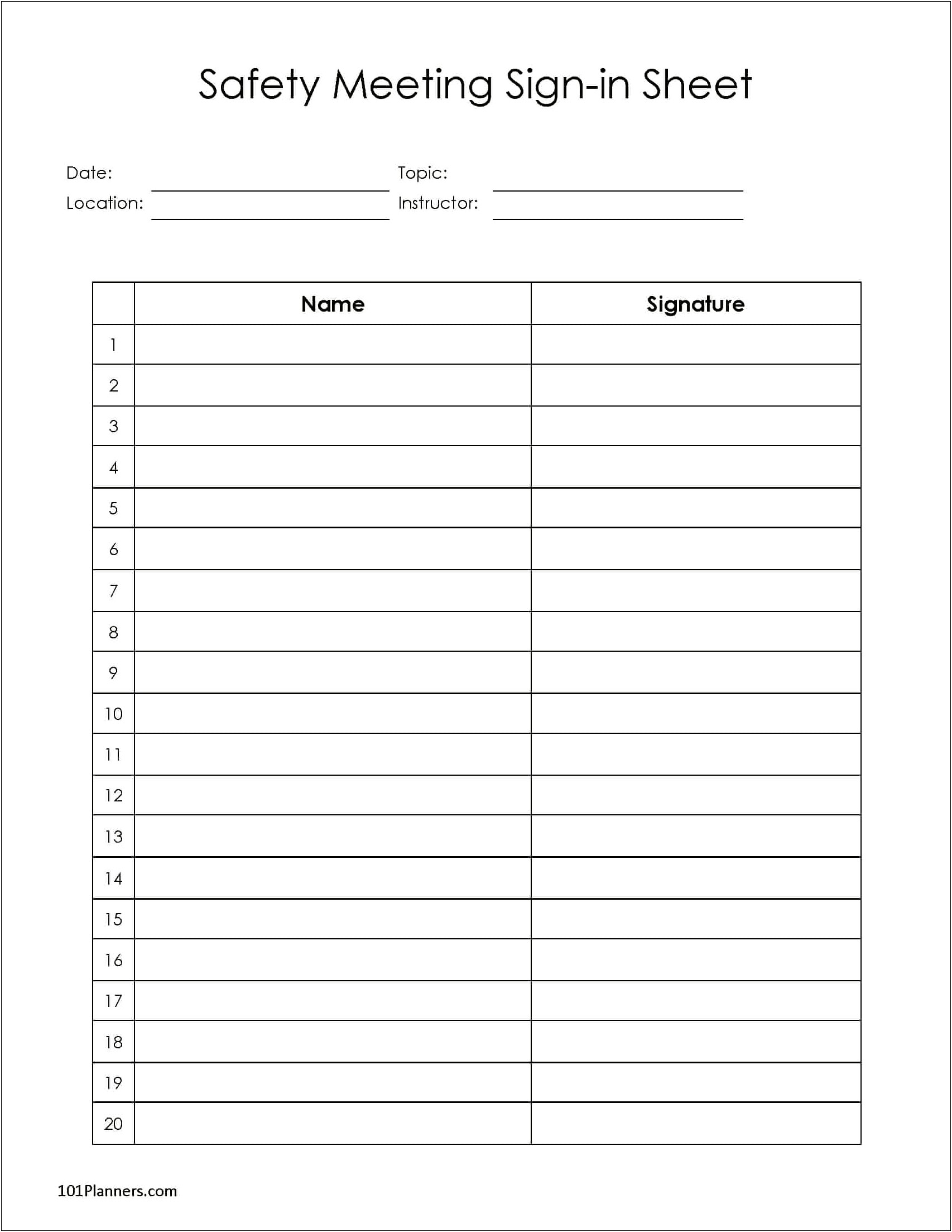 Free Sign In Sheet Template Word