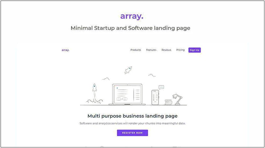 Free Simple Minimal Responsive Landing Page Template