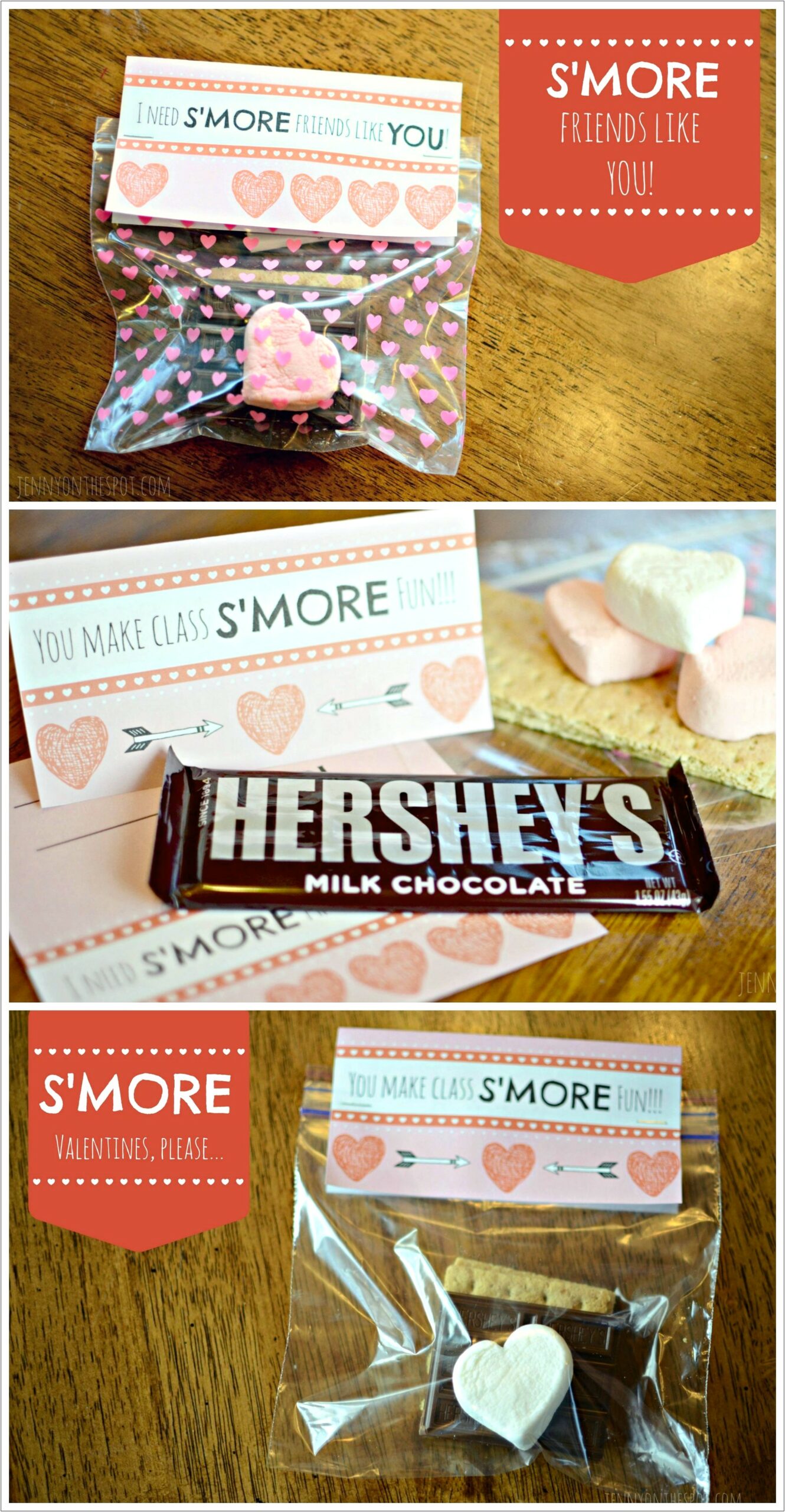 Free Smores Valentine Day Bag Topper Template
