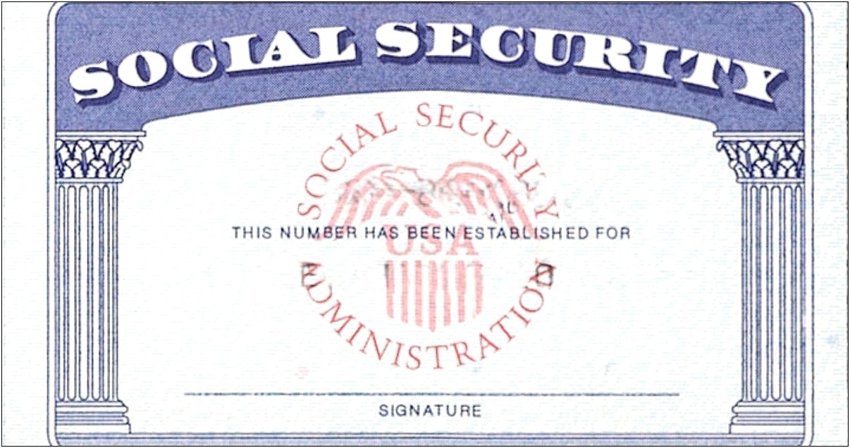 Free Social Security Card Template Front And Back