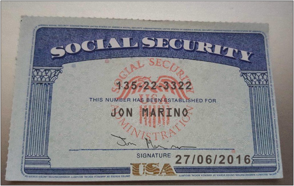 Free Social Security Card Template Photoshop