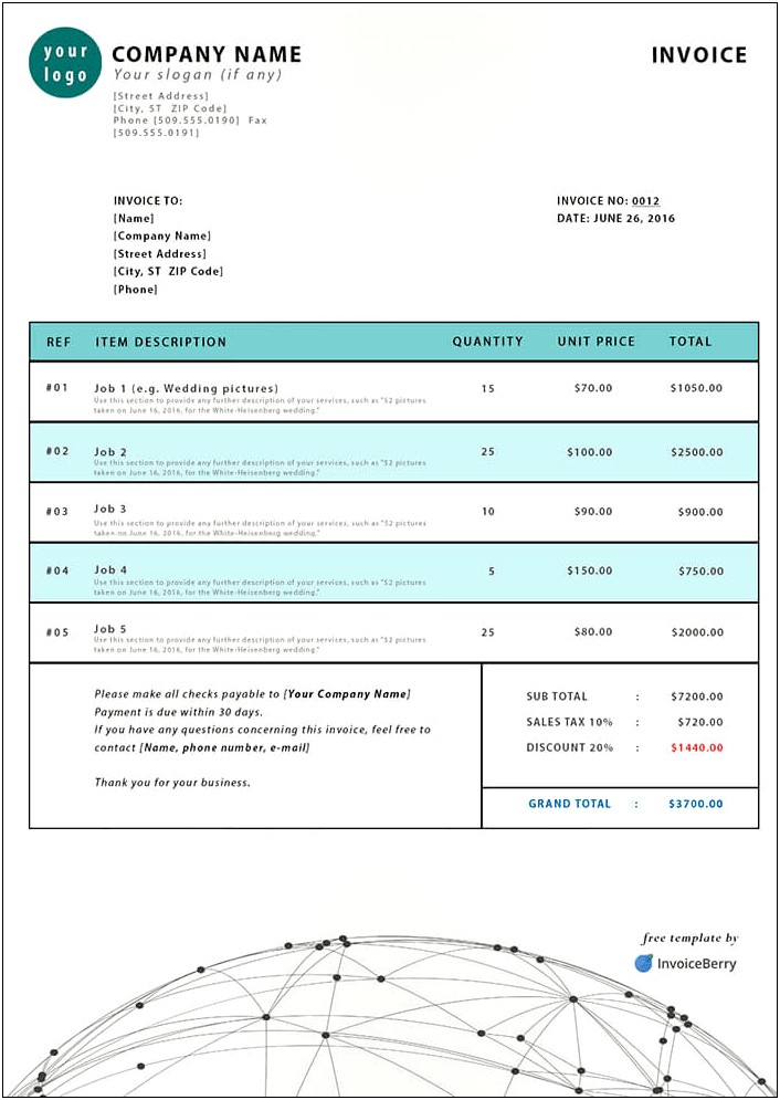 Free South African Invoice Template With Vat