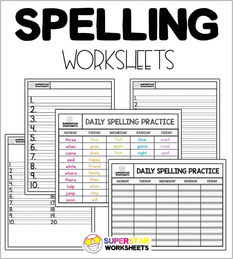 Free Spelling Test Template For Second Grade