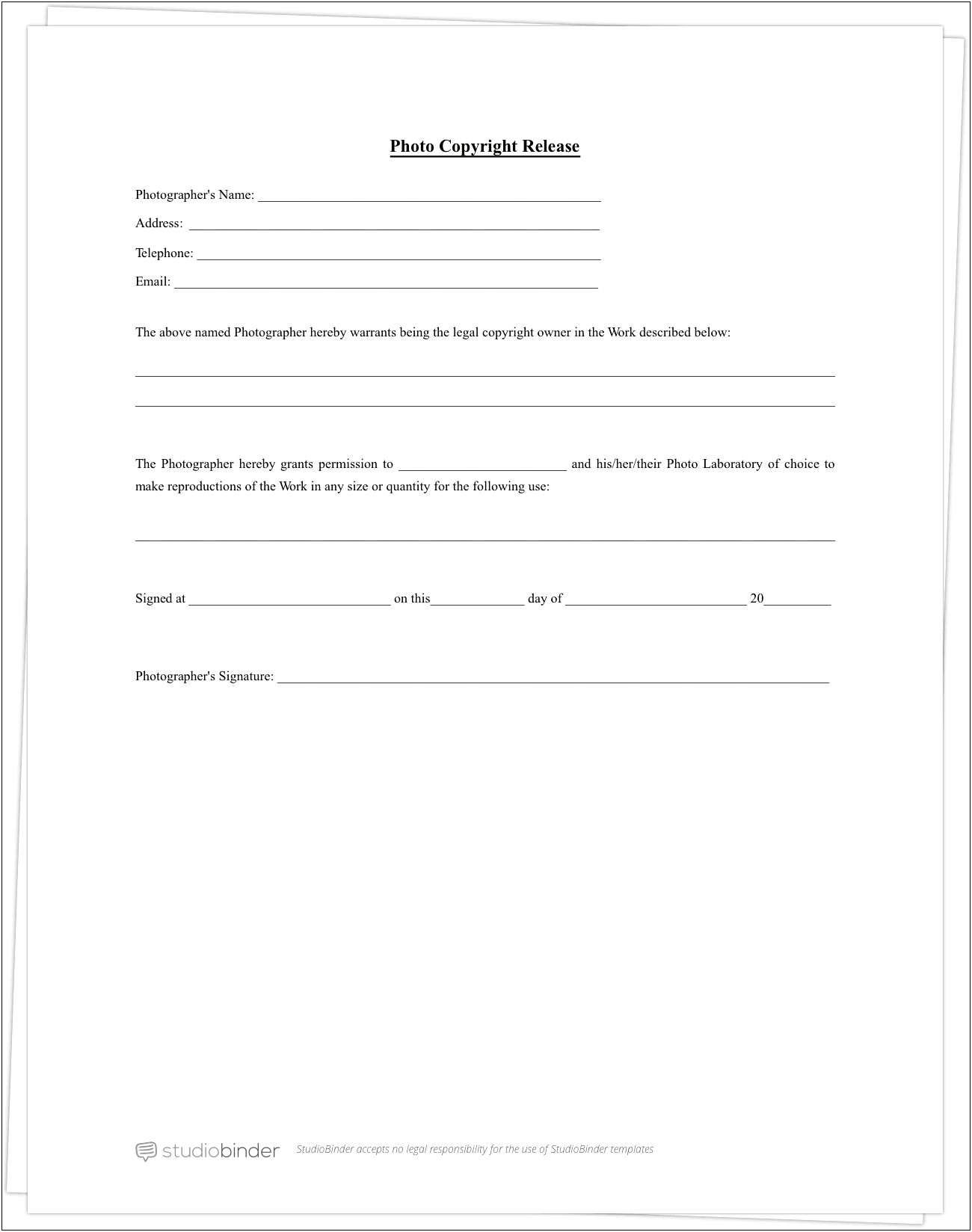 Free Sports Photography Order Form Template Pdf