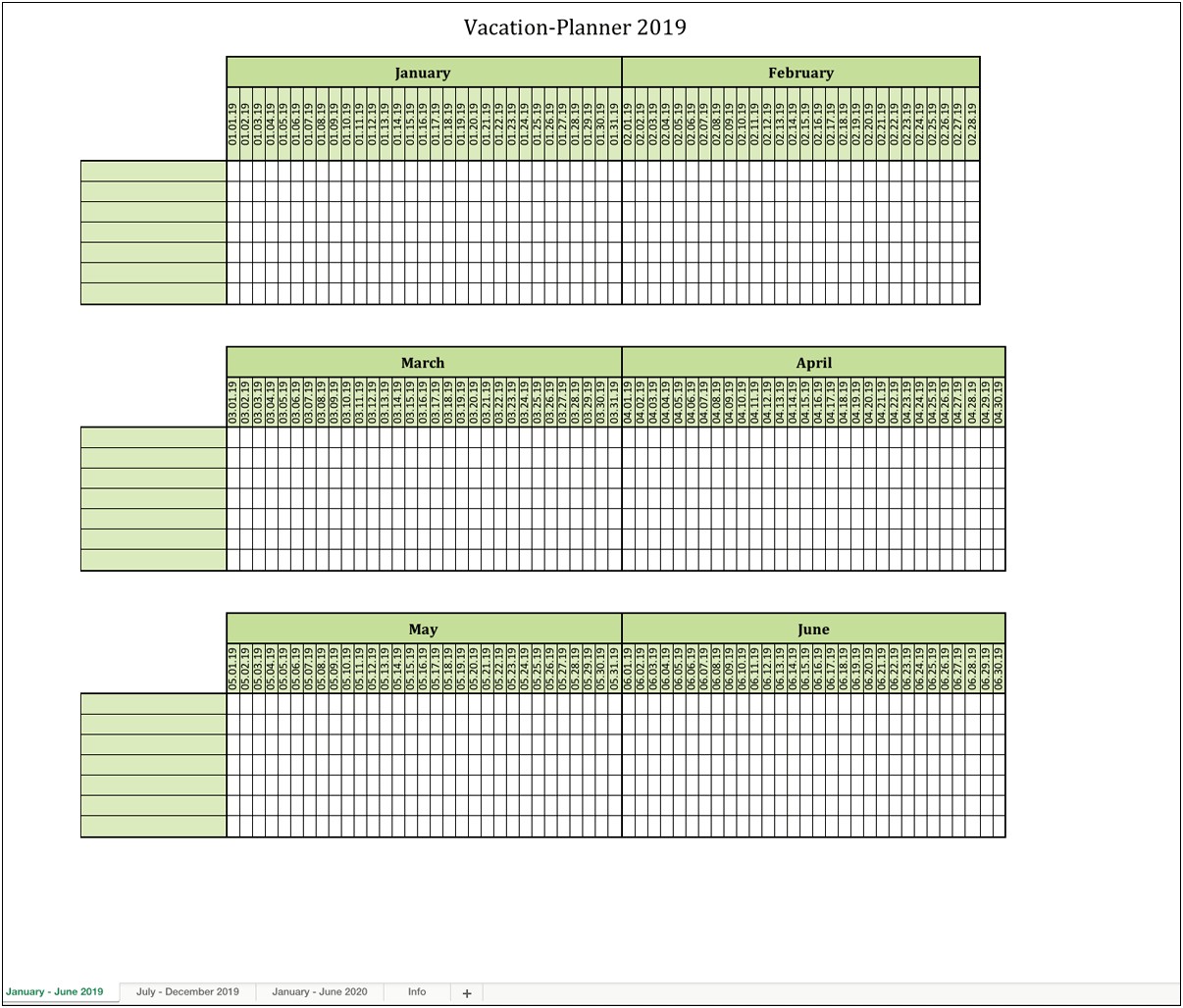 Free Staff Holiday Planner Excel Template 2013