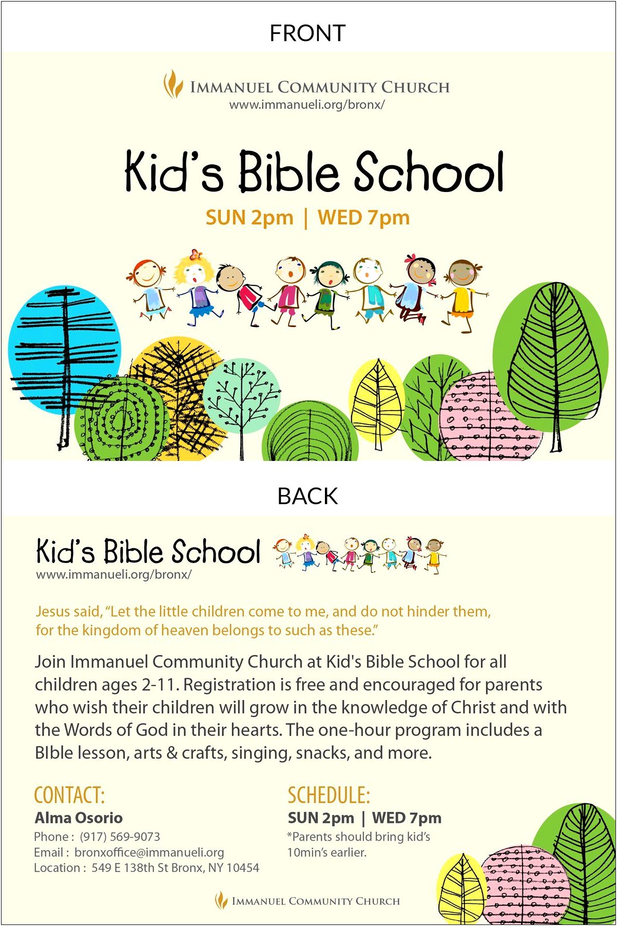 Free Sunday School Message To Parents Template