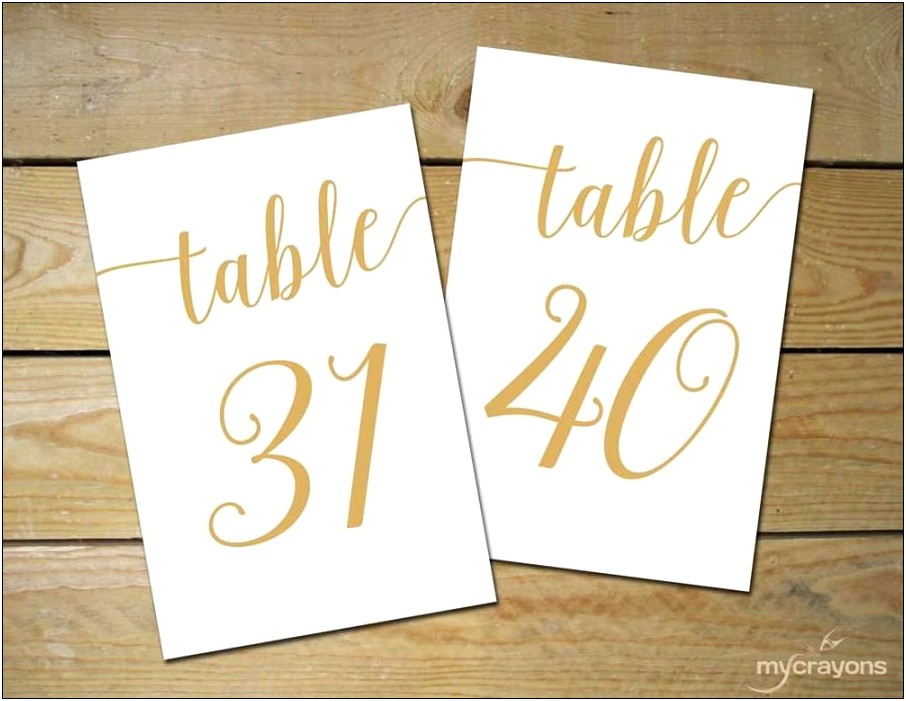 Free Table Numbers For Wedding Reception Templates
