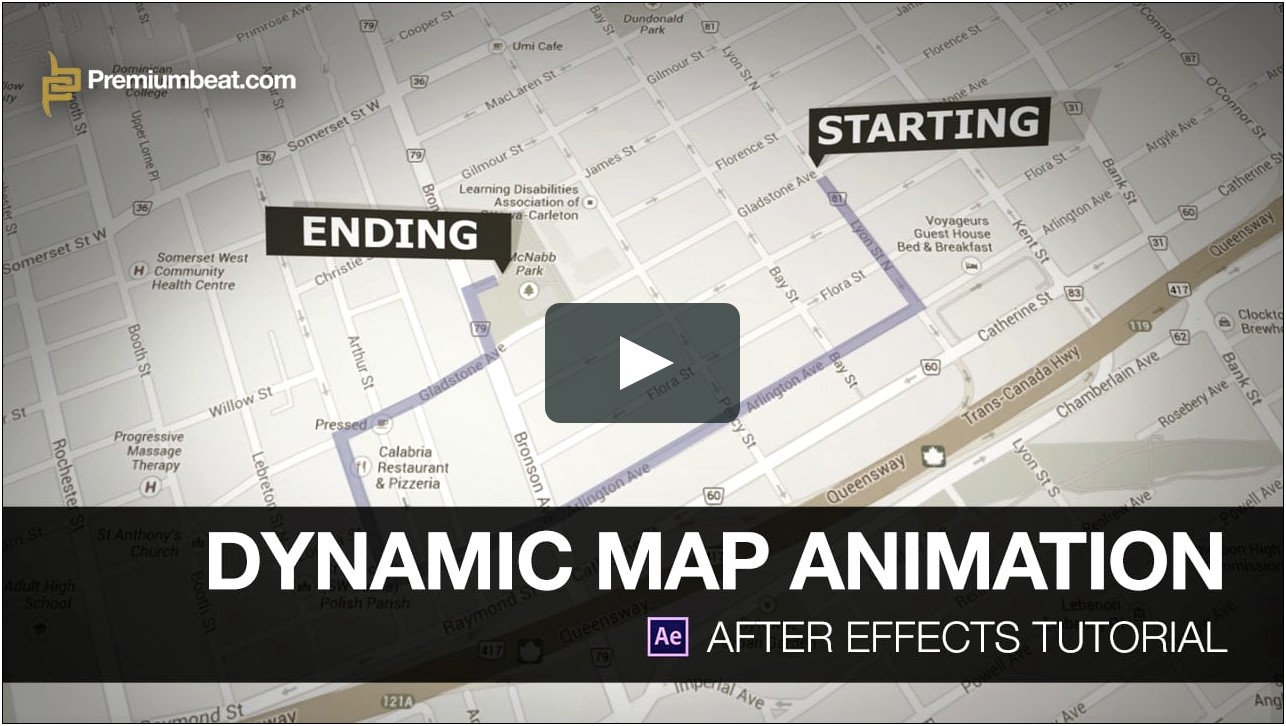 Free Template After Effect Animated Map Path