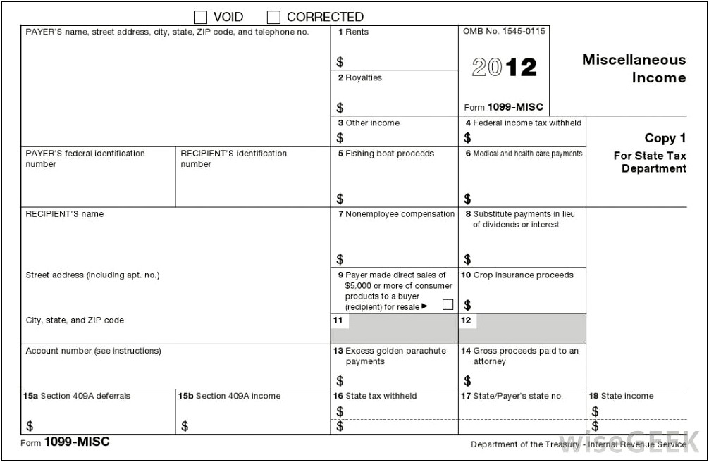 Free Template For 1099 Misc Form