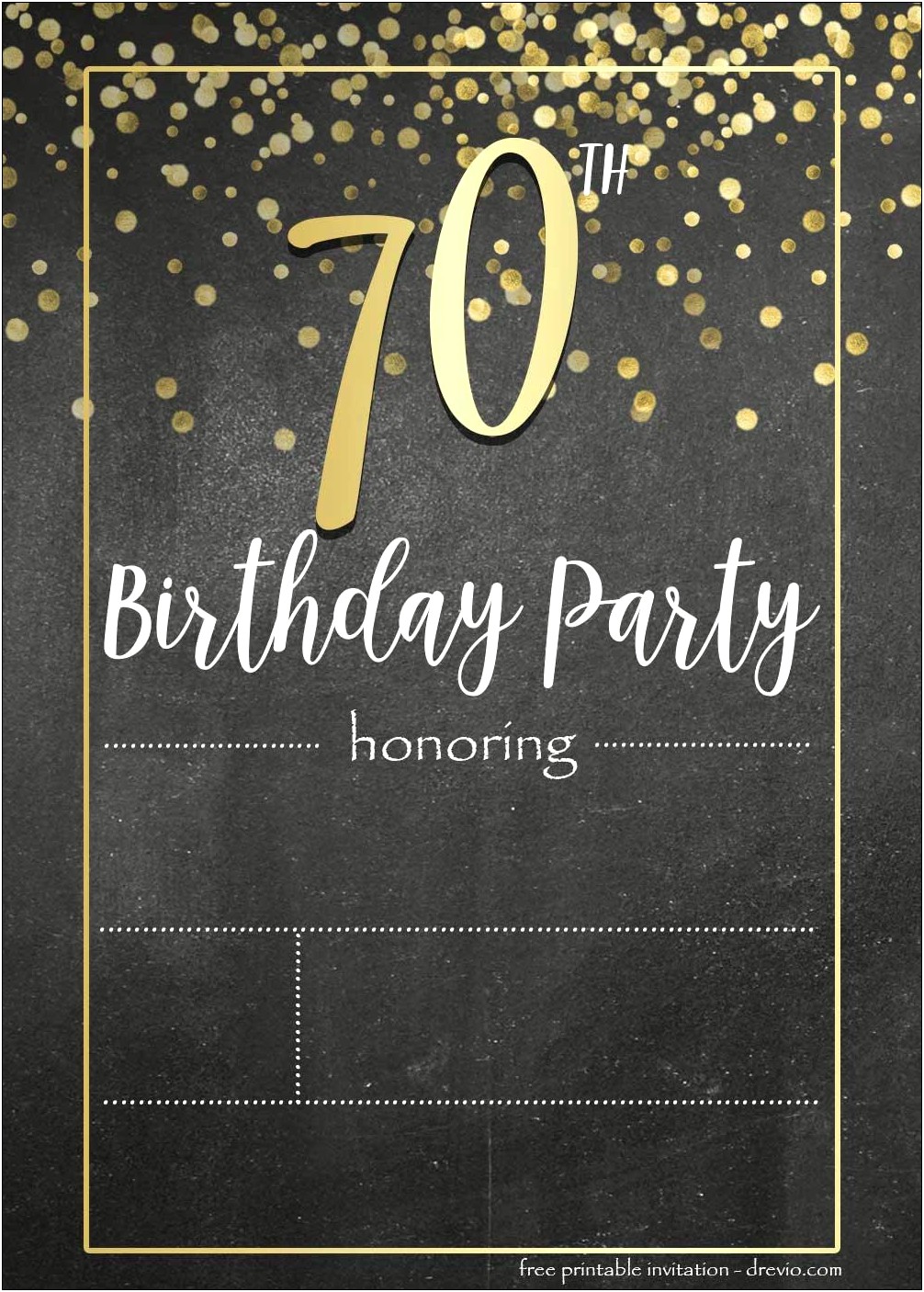 Free Template For 70th Male Birthday Party