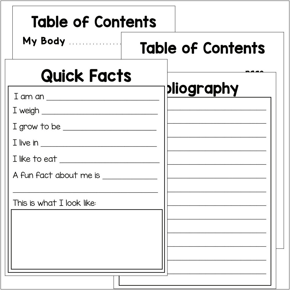 Free Template For Animal Report For Upper Elementary