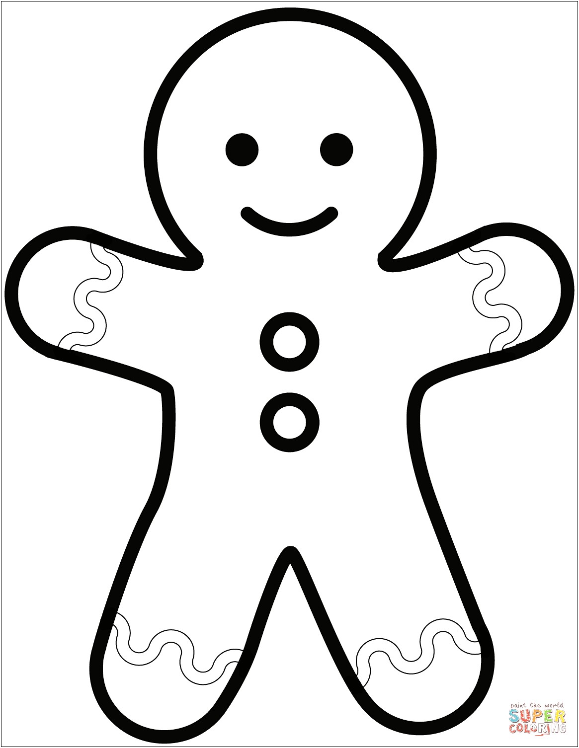 Free Template For Coloring Page Of Gingerbread Man