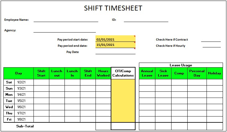 Free Template For Contract Labor Pay Stub