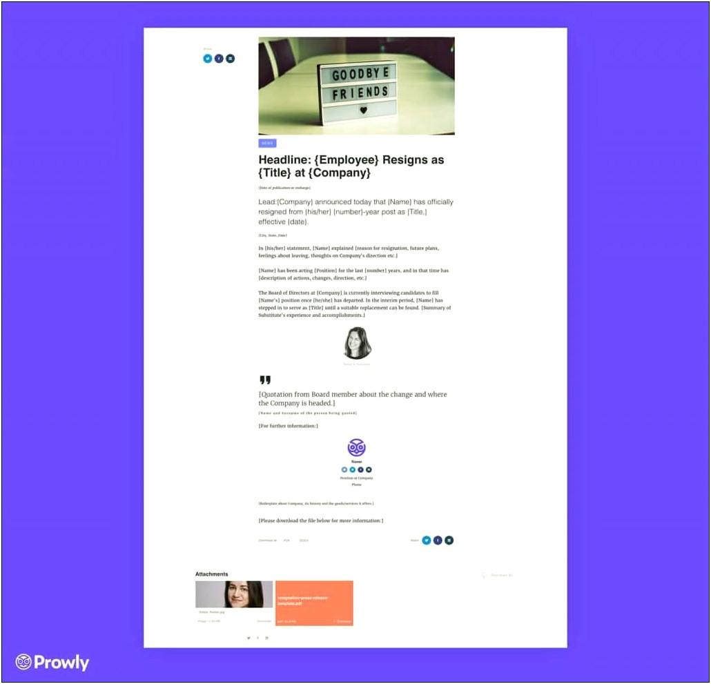 Free Template For Creating A Press Release
