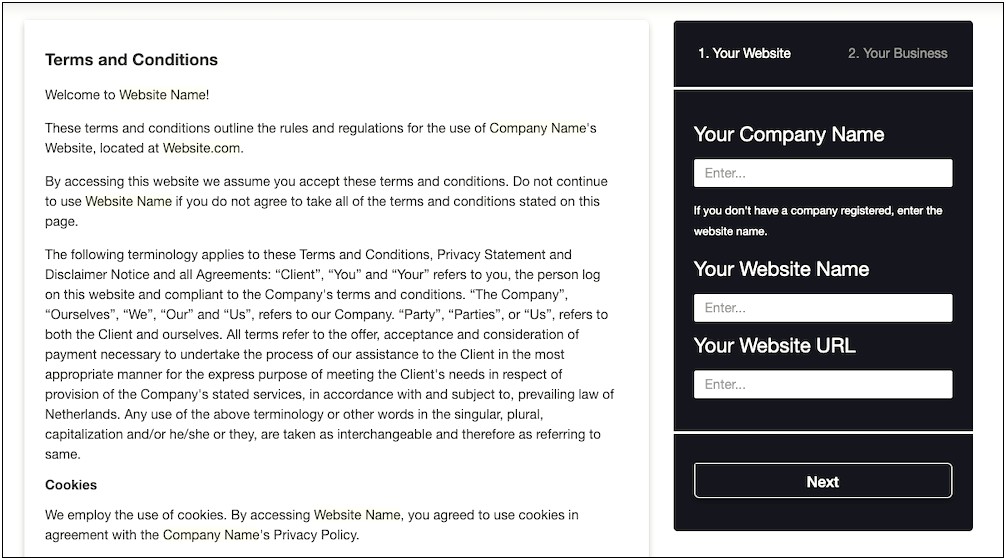 Free Template For Digital Download Terms And Conditions