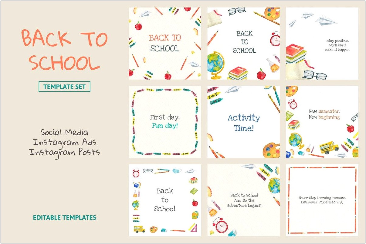 Free Template For First Day Back To School
