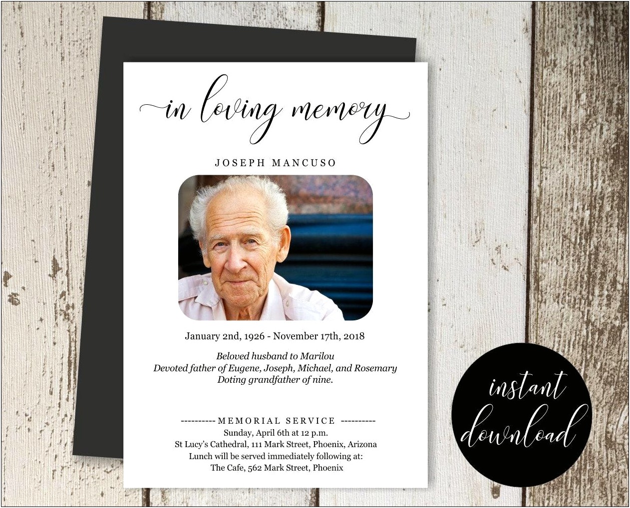 Free Template For Funeral Invitation To Email