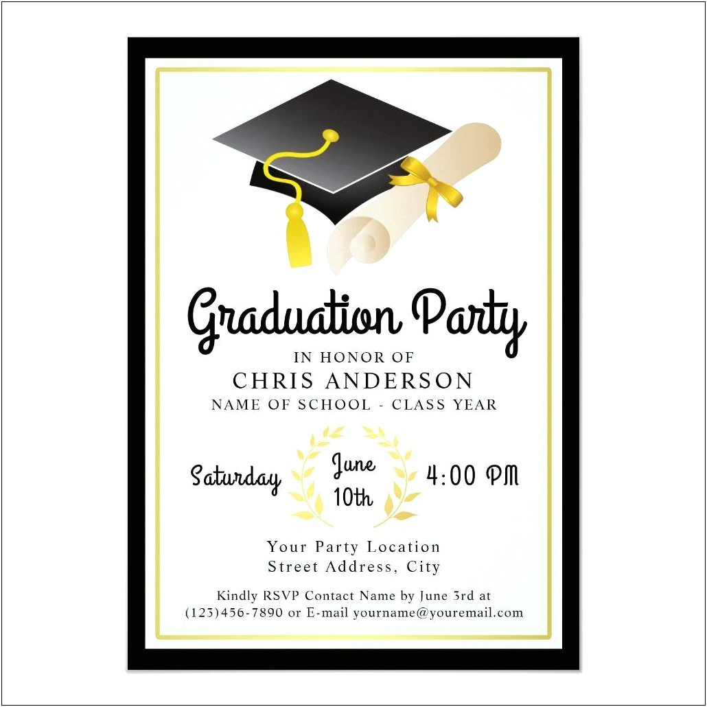 Free Template For High School Graduation Party Agenda