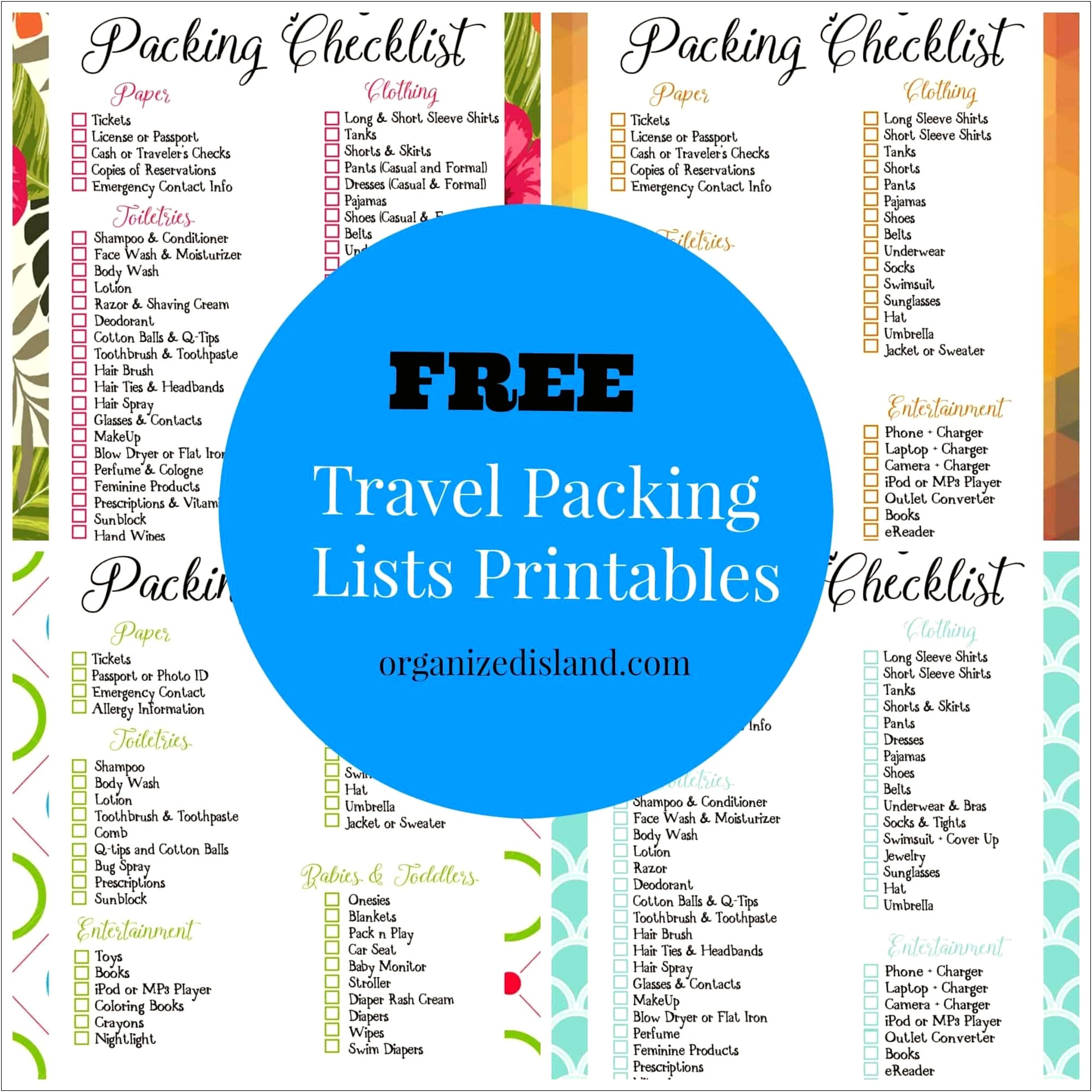 Free Template For Kids Vacation Packing List