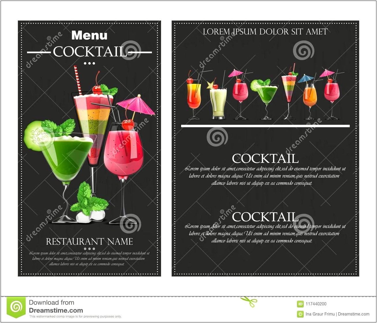 Free Template For Menu Of Drinks For Party