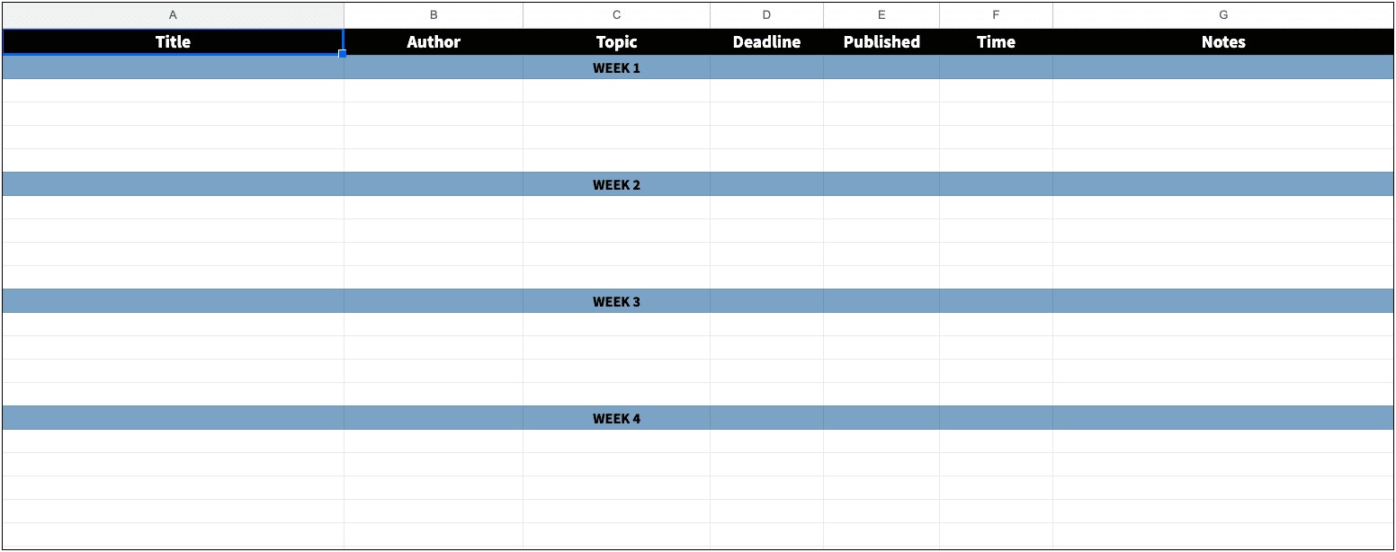 Free Template For Monthly And Weekly Schedule