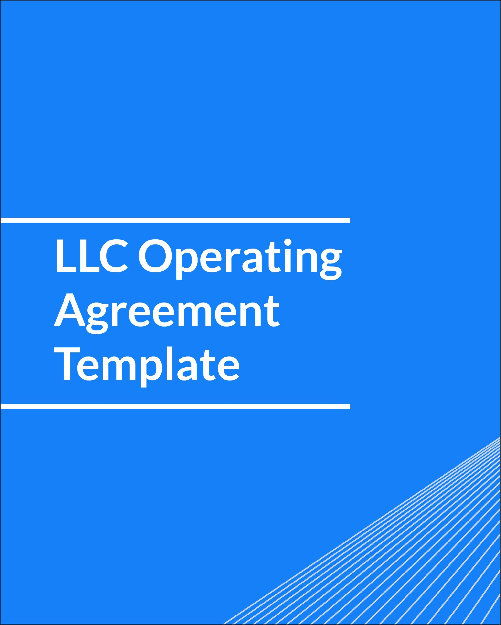 Free Template For Operating Agreement For Llc