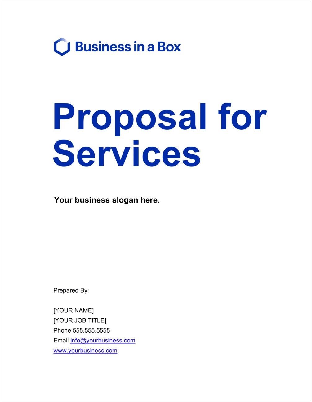 Free Template For Proposal To Provide Service