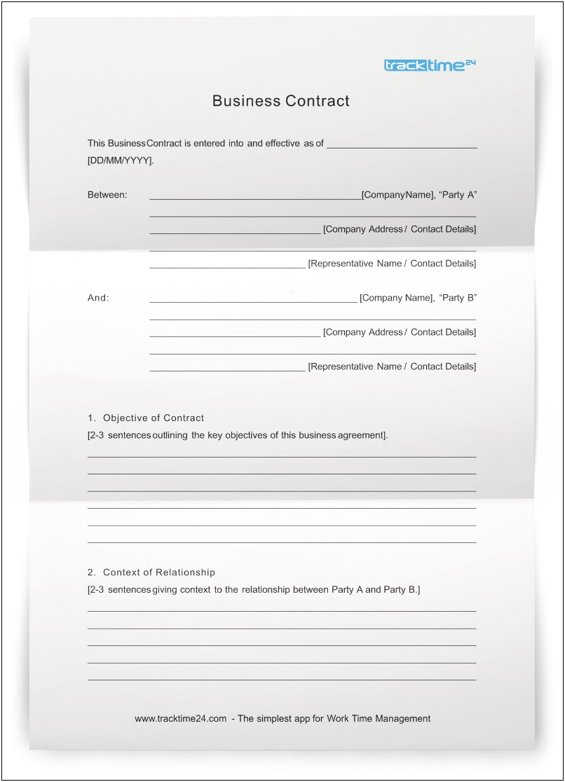 Free Template For Sale Of Business Contract