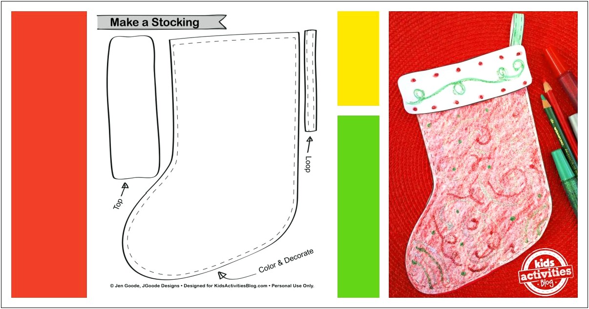 Free Template For Stocking Crafts For Preschoolers