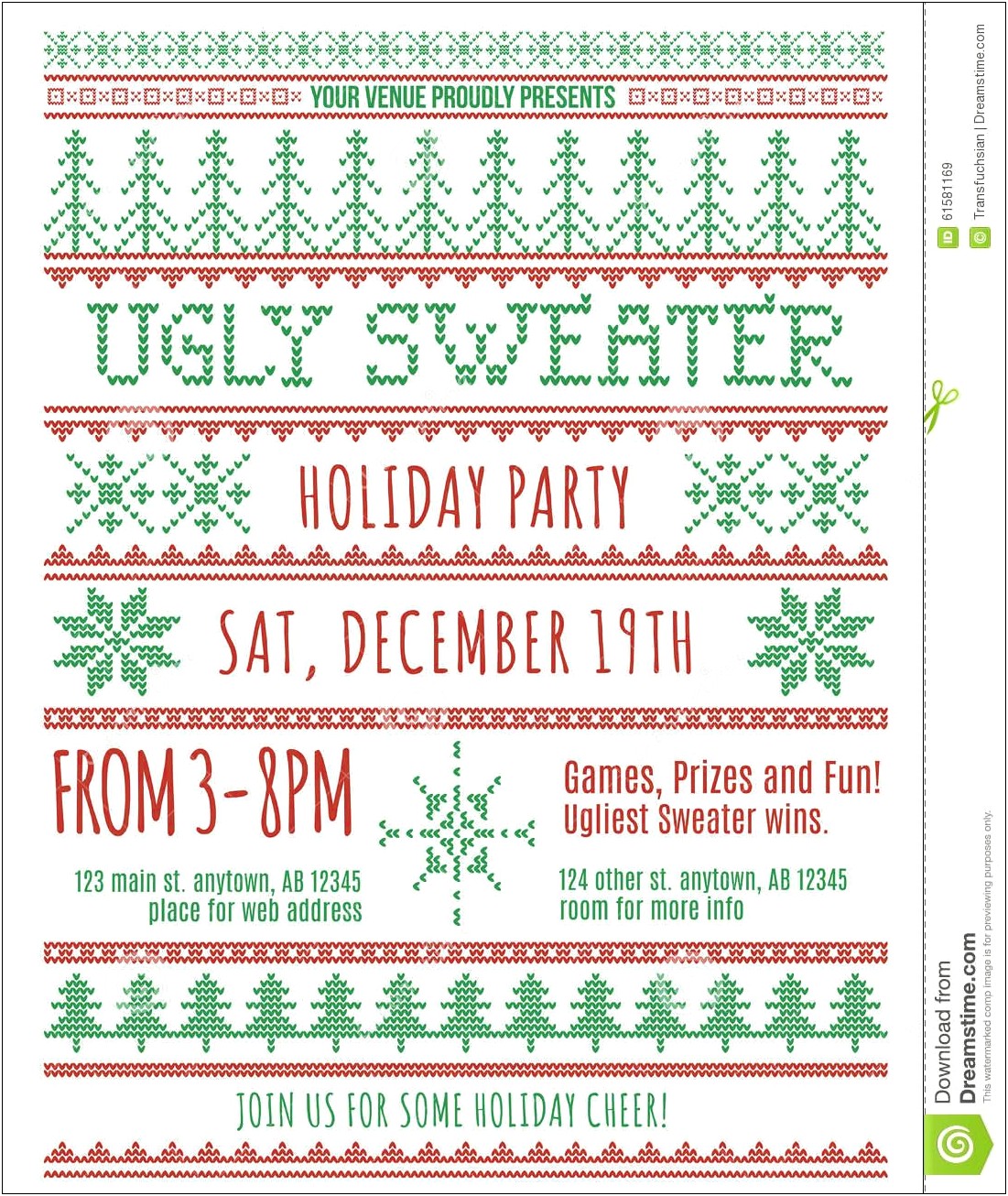 Free Template For Ugly Christmas Sweater Party