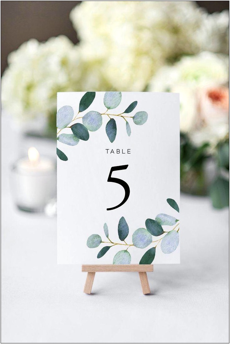 Free Template For Wedding Table Number Cards