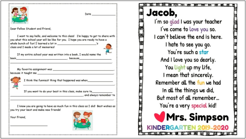 Free Template Letter For Parents From Teacher