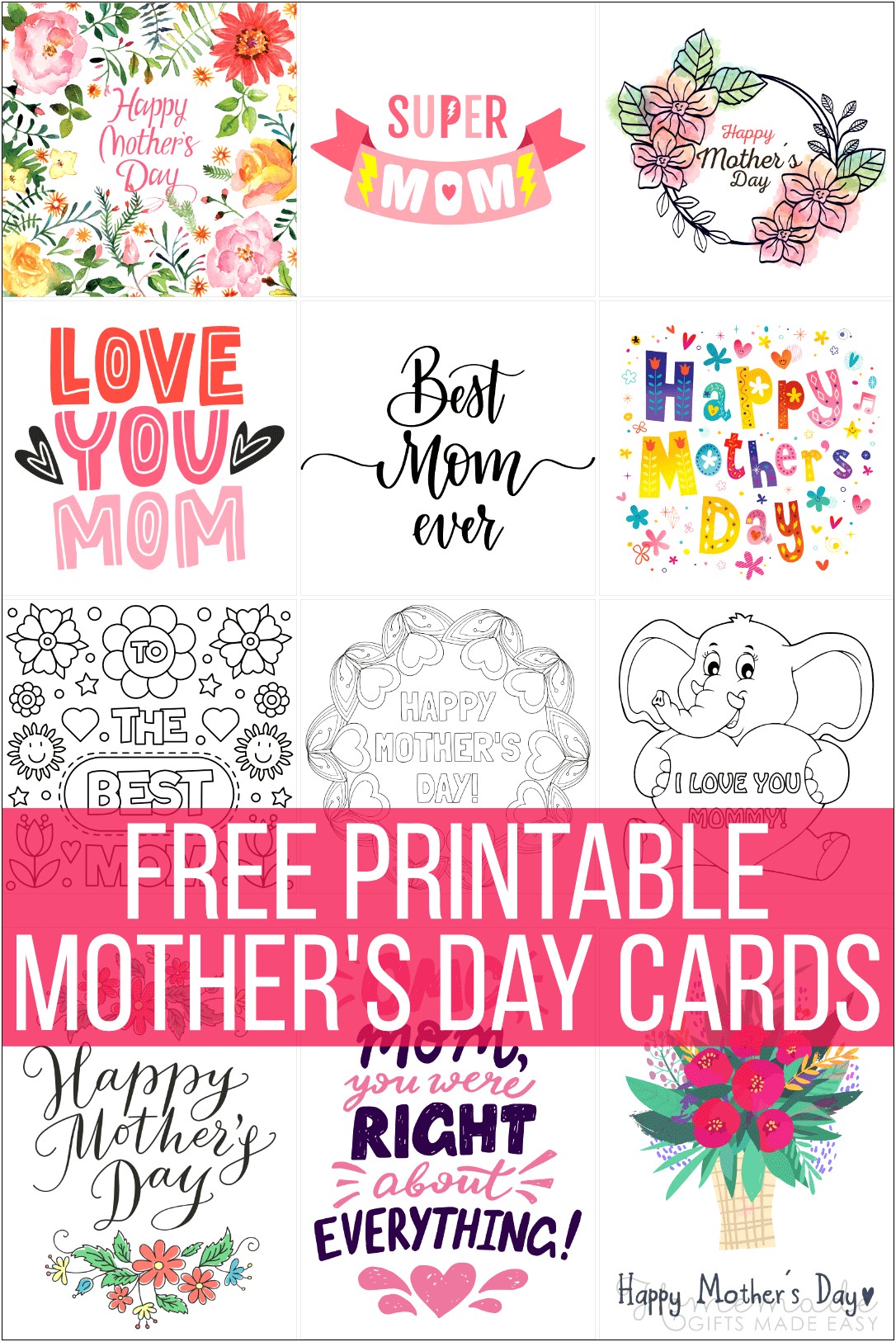 Free Template Mothers Day Card To Wife