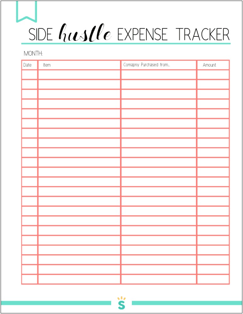 Free Template Of Expense Journal For Home Business