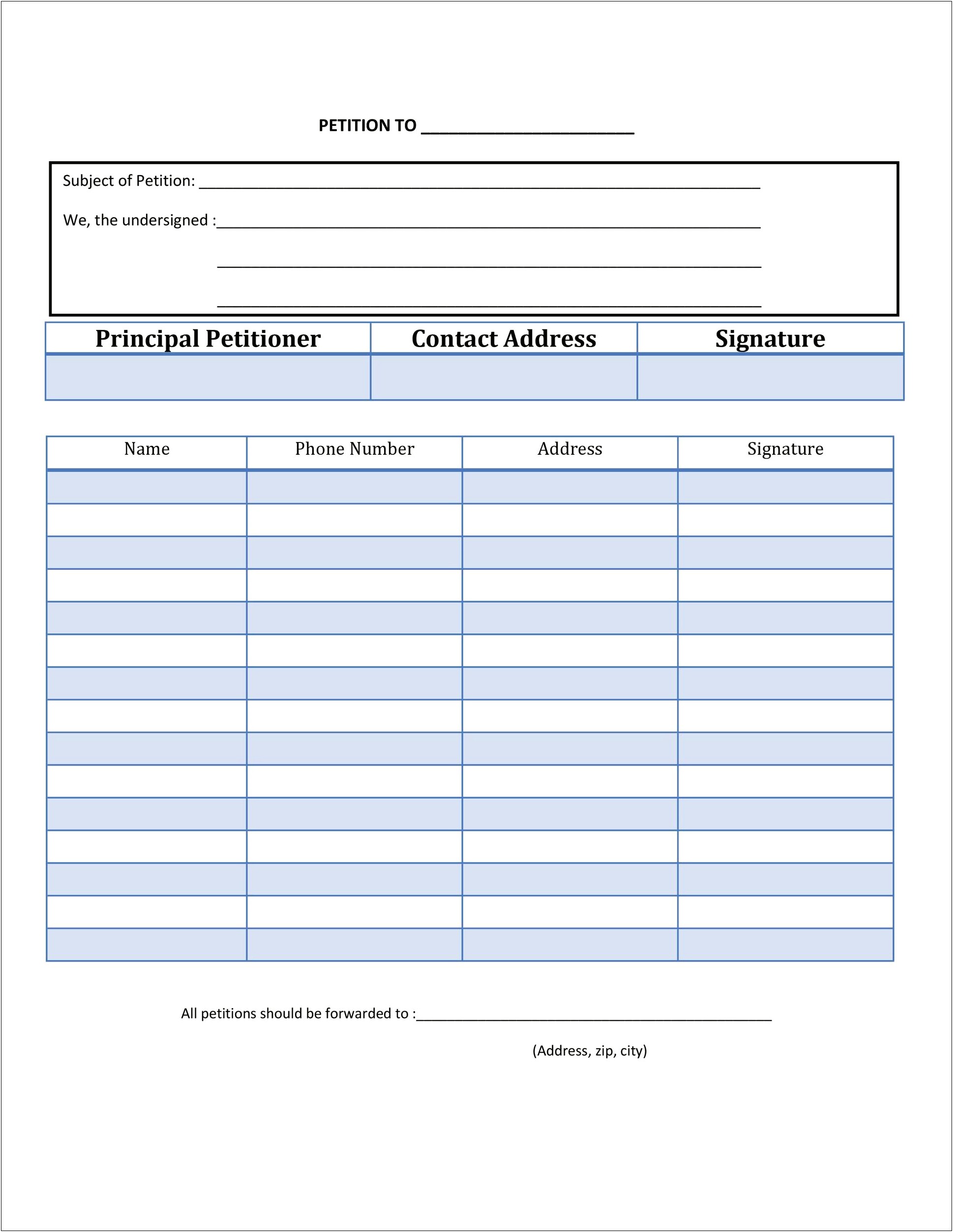 Free Template Petition And Signature That Is Printable