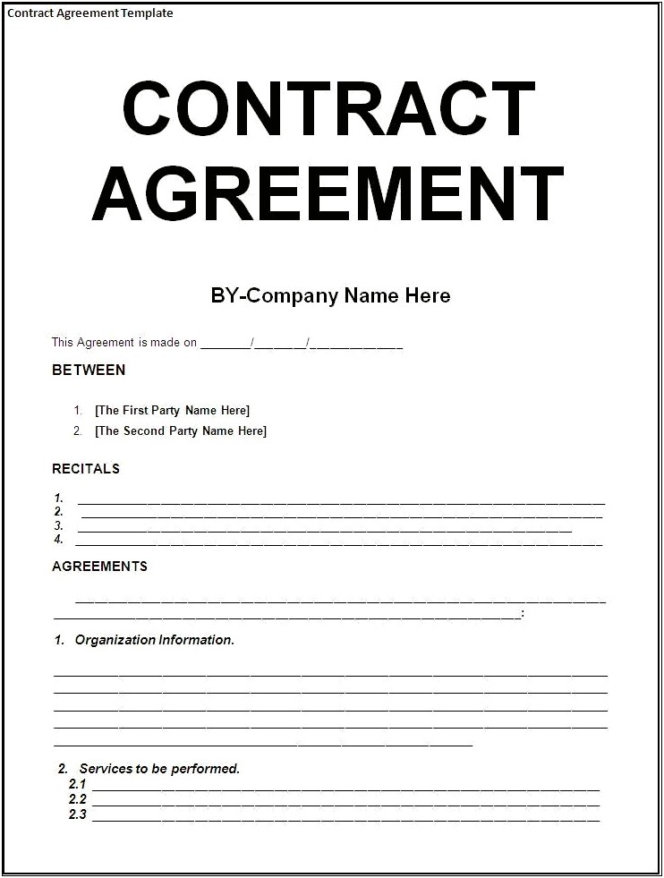 Free Template Simple Contract For Construction Side Job
