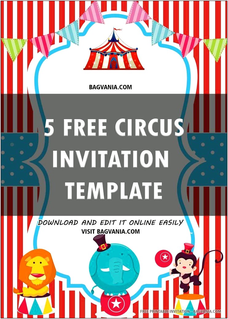 Free Template Ticket Invitations For Circus Birthday Party