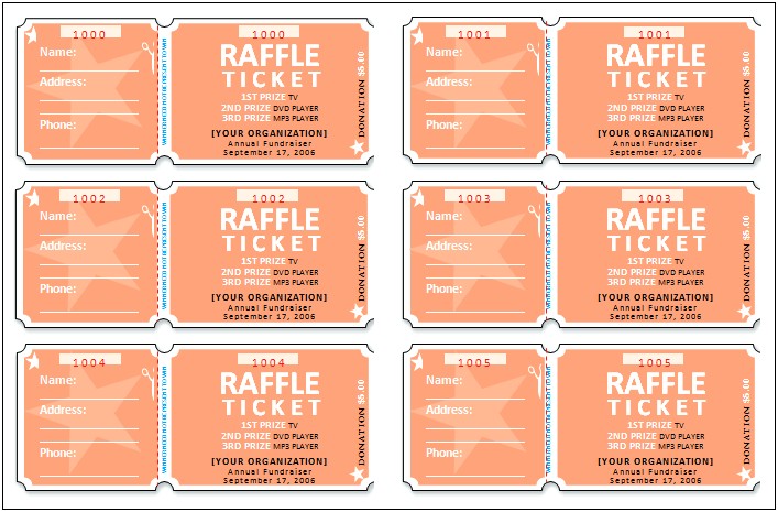 Free Template To Copy Of Tickets For Fundraiser
