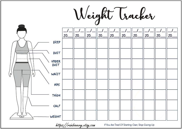 Free Template To Record Body Parts Weight Loss