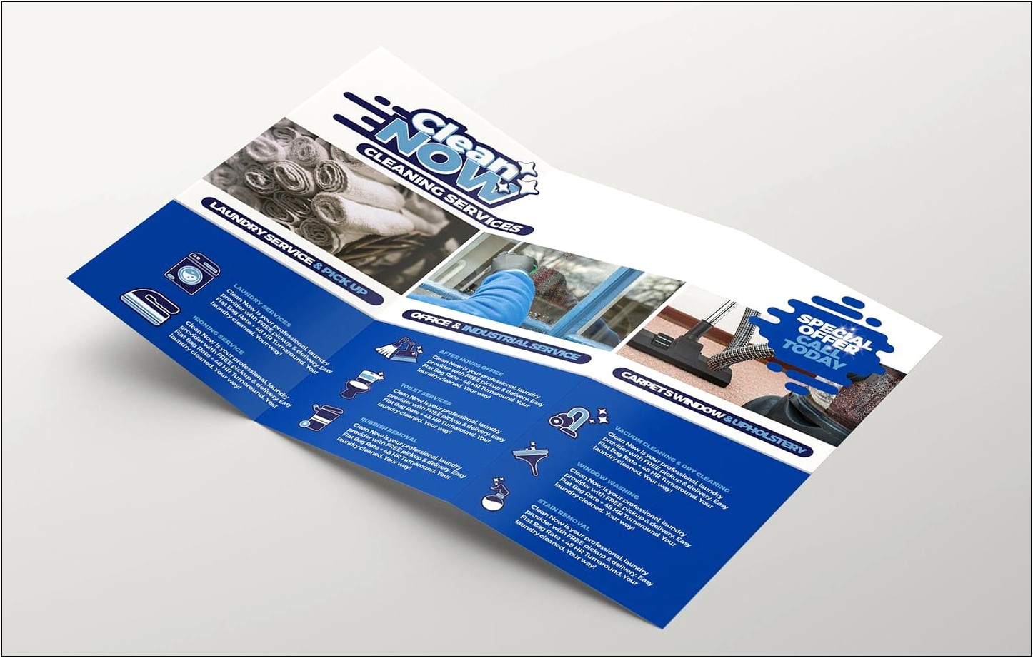 Free Template Trifold Brochure For Cleaning Services