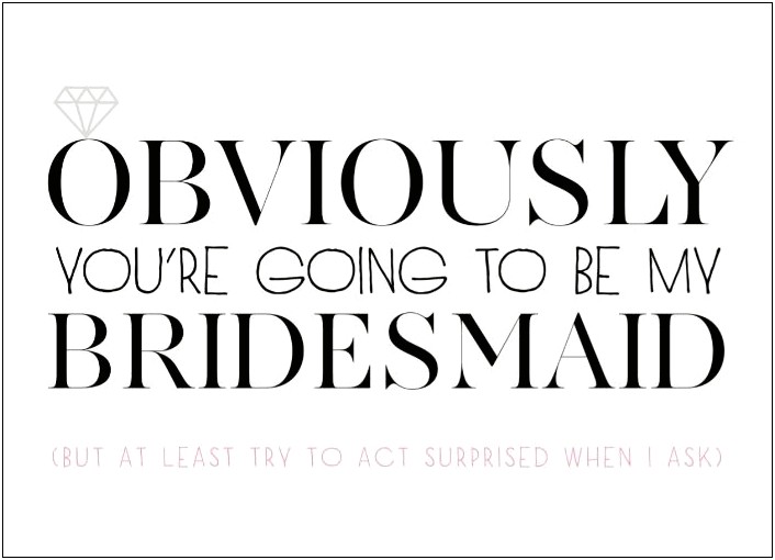 Free Template Will You Be My Bridesmaid