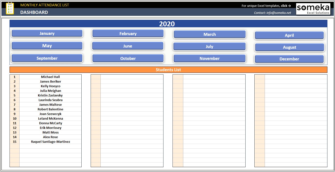 Free Templates For Attendance Management System