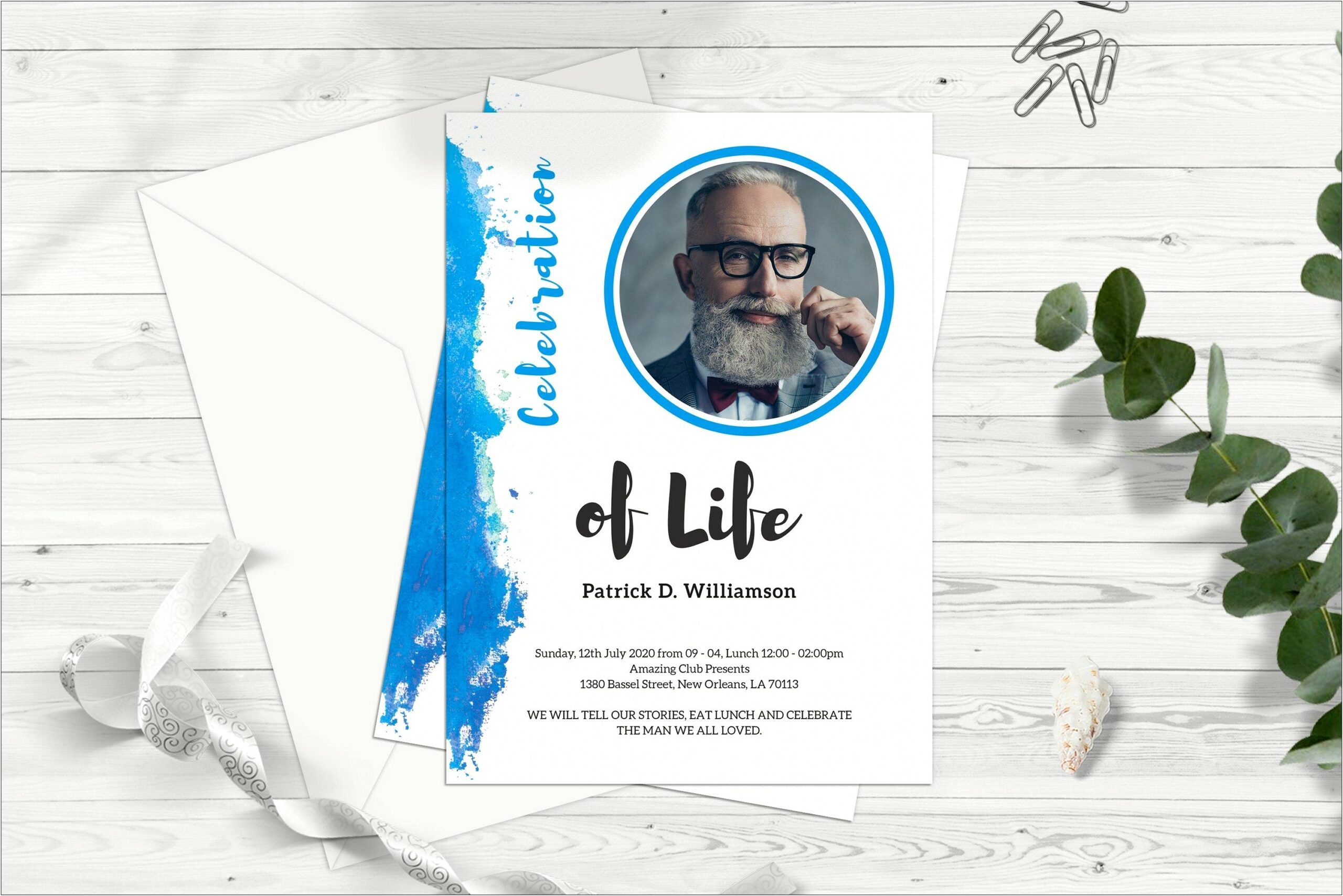 Free Templates For Celebration Of Life Cards Online