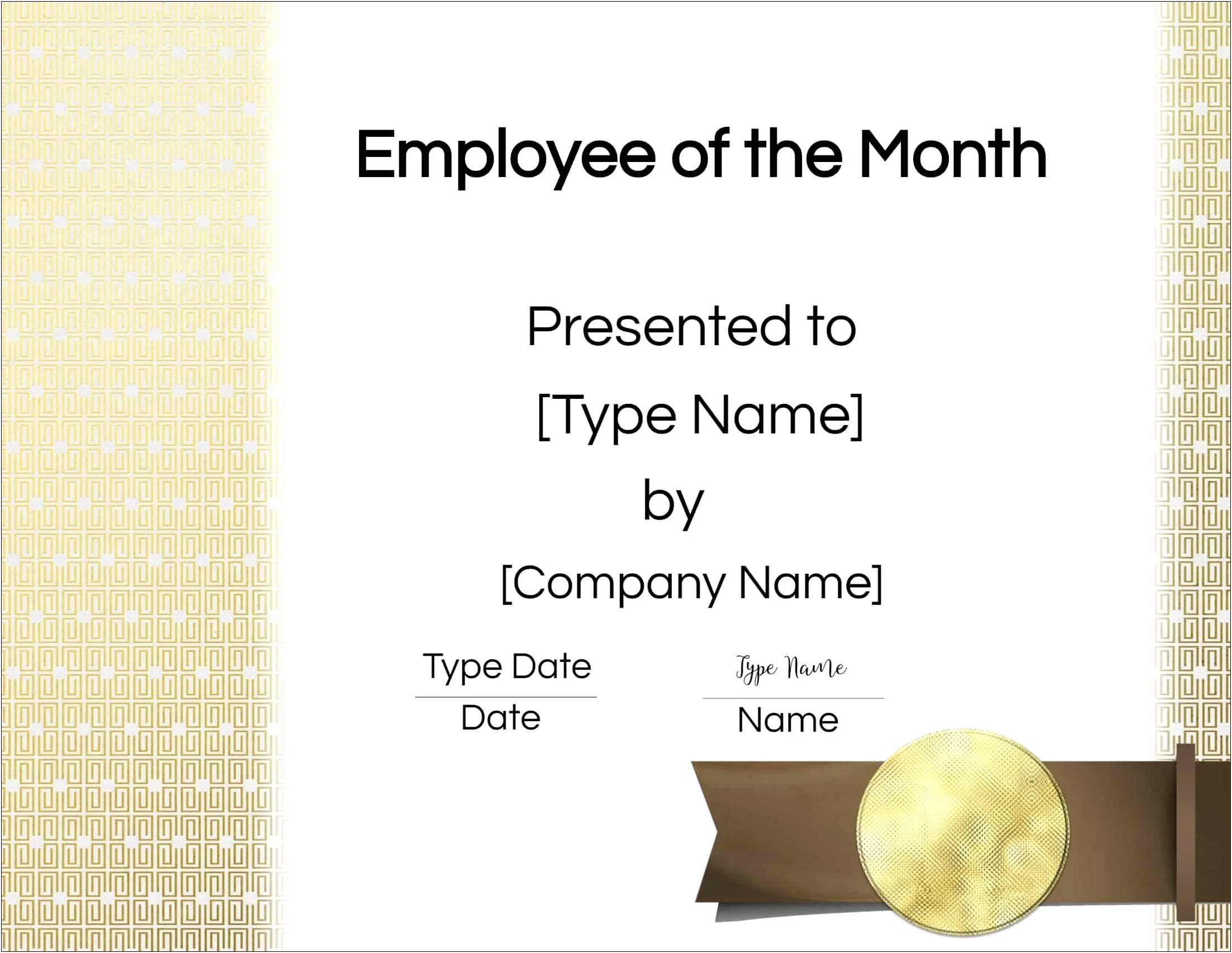 Free Templates For Employee Of The Month Certificates
