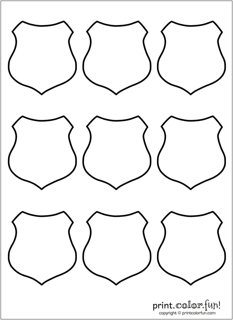 Free Templates For Police Badge Shape Design