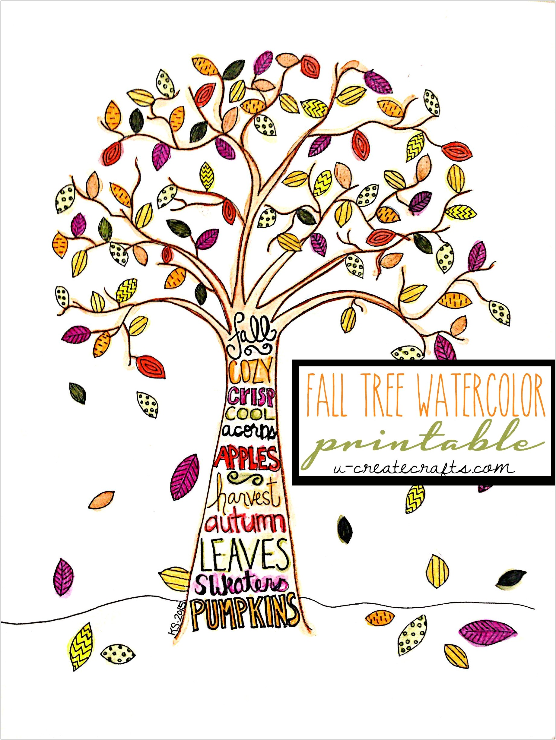 Free Templates Of Autumn Trees And Leaves
