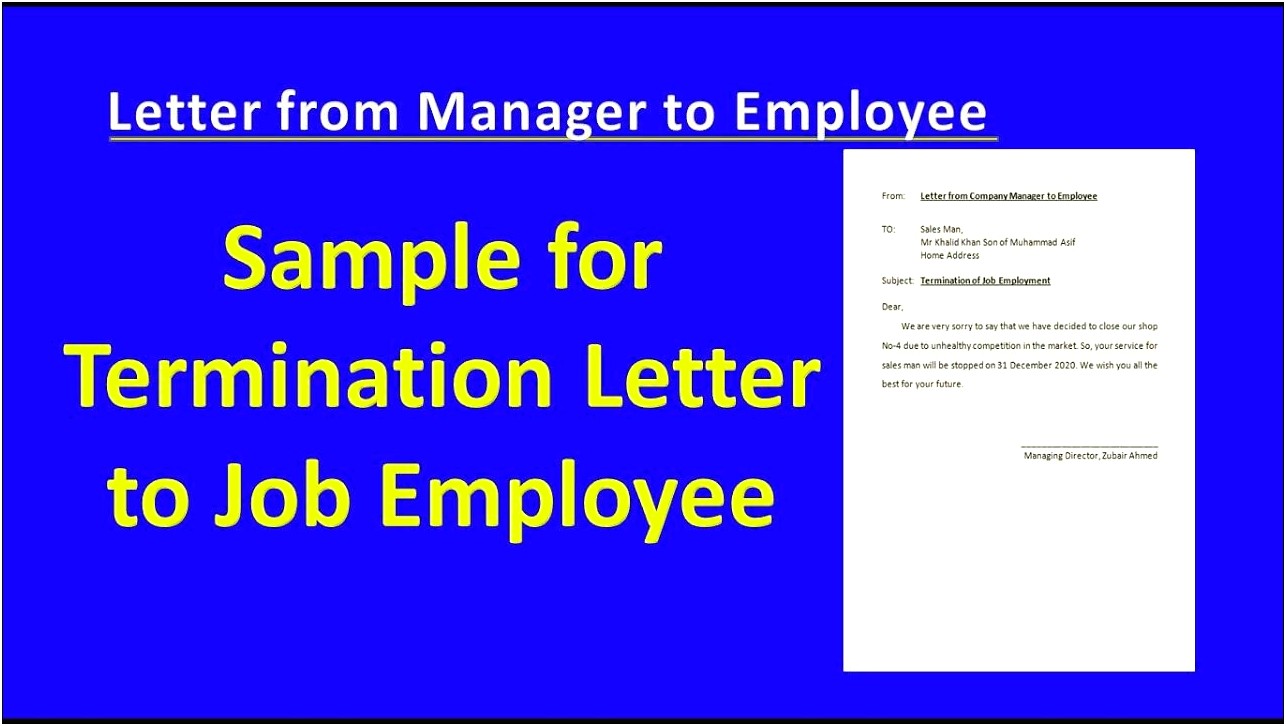 Free Templates Of Job Abandonment Termination Letter