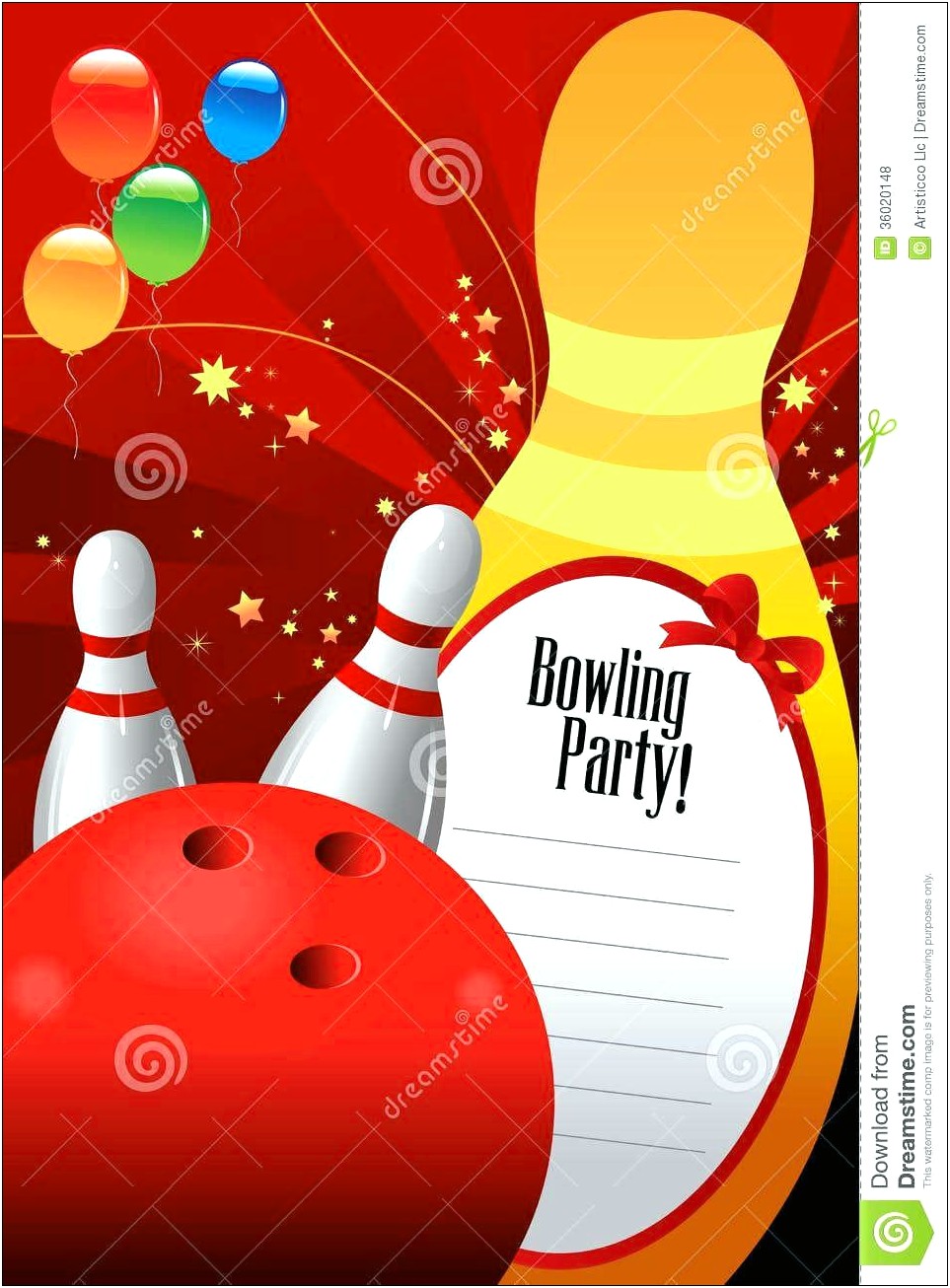 Free Ten Pin Bowling Birthday Invitation Templates
