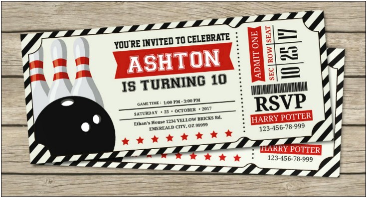 Free Ten Pin Bowling Party Invitation Template