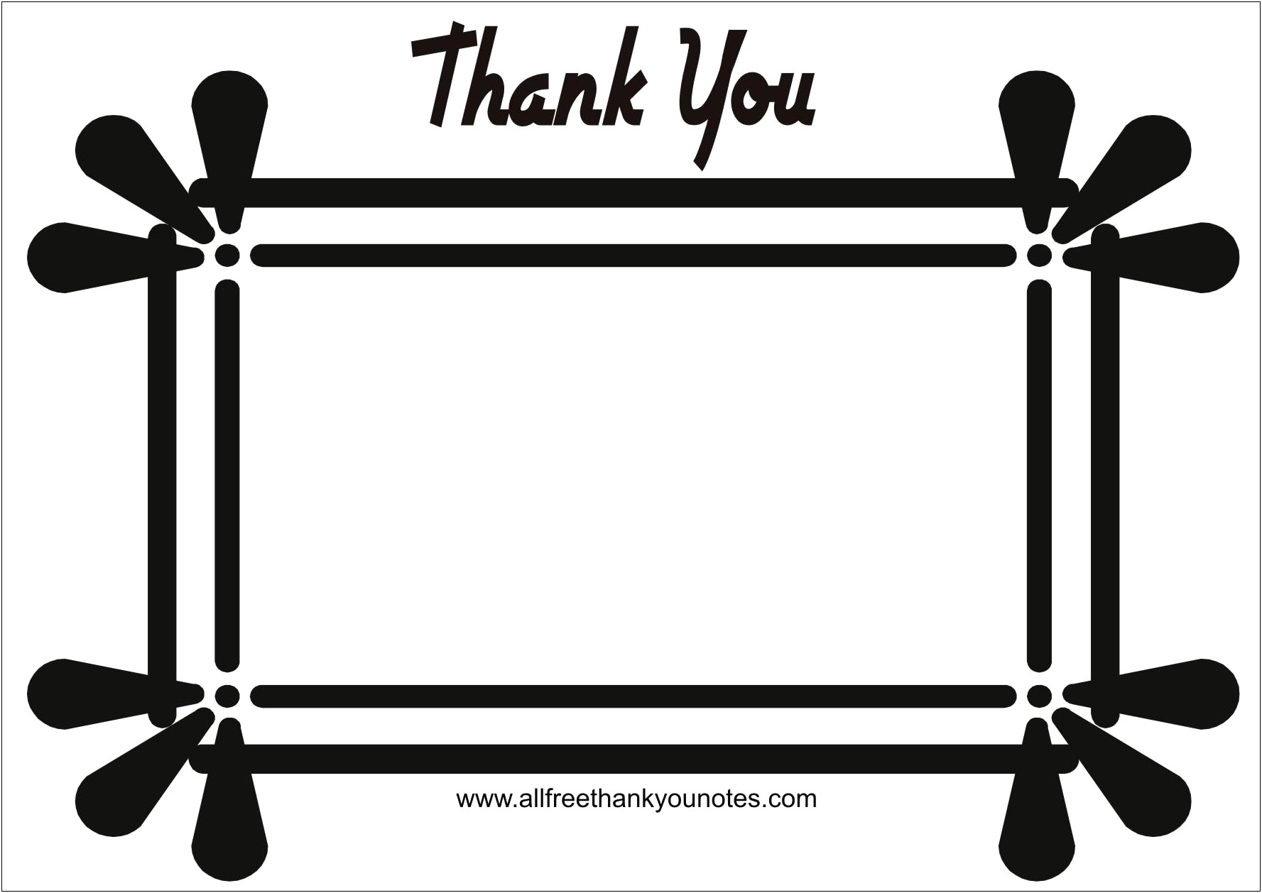 Free Thank You Card Template Black And White